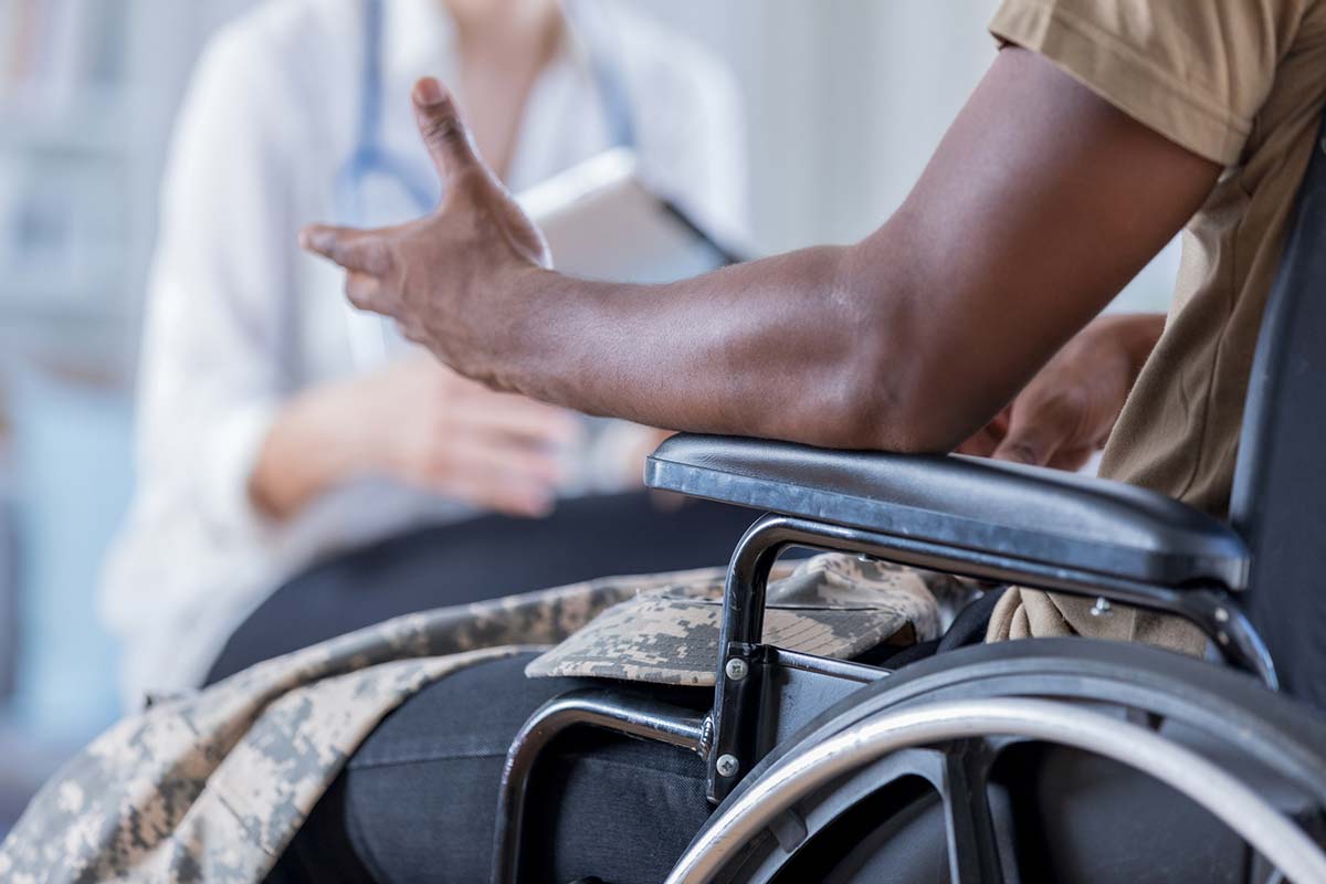 Young veteran in a wheelchair