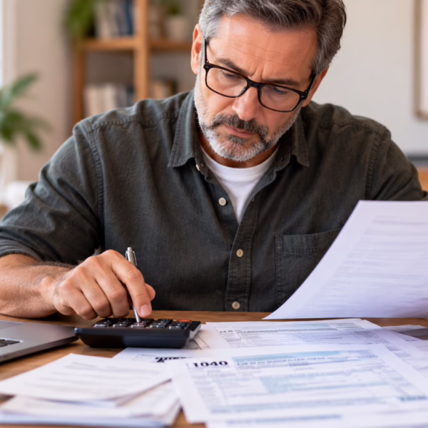 man doing taxes and wondering is ssdi taxable for disability benefits